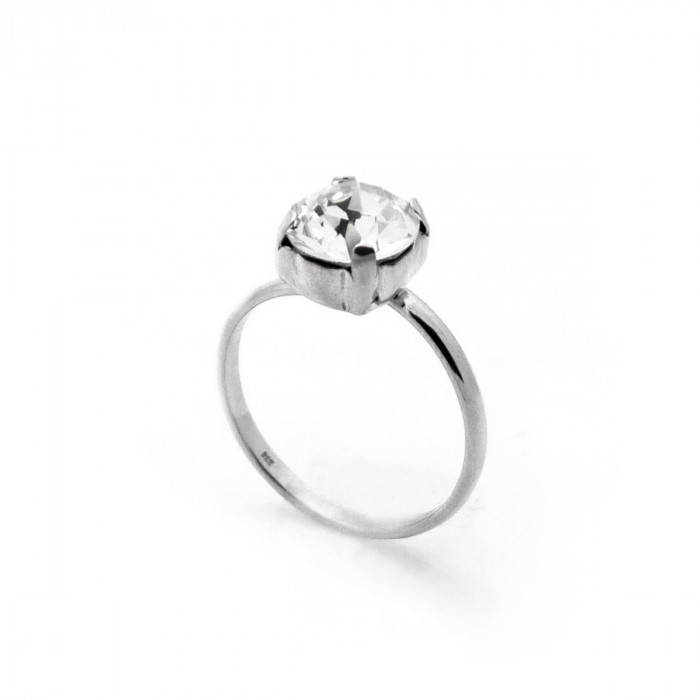 Celine crystal ring in silver
