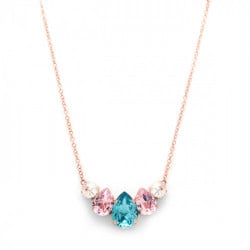 Celina tears light turquoise necklace in rose gold plating in gold plating
