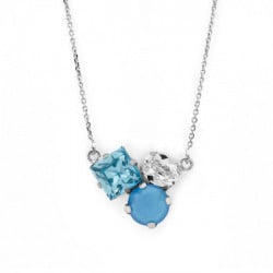 Celina triple summer blue necklace in silver