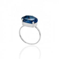Celina oval denim blue ring in silver