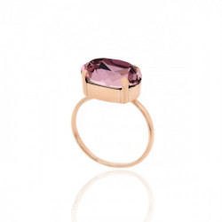 Celina oval antique pink ring in rose gold plating in gold plating