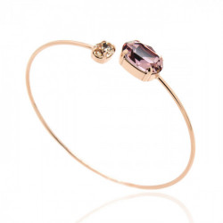 Celina oval antique pink cane bracelet in rose gold plating in gold plating