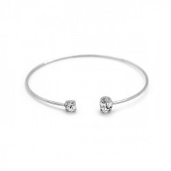 Celina oval crystal cane bracelet in silver