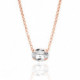 Celina oval crystal necklace in rose gold plating in gold plating image