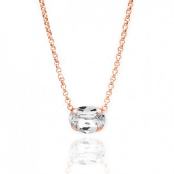 Celina oval crystal necklace in rose gold plating in gold plating
