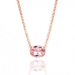Pink Gold Necklace Celine oval mini