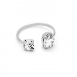 Celina crystal open ring in silver
