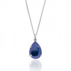 Celina tear royal blue necklace in silver