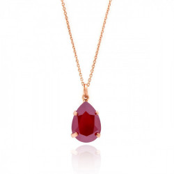 Celina tear royal red necklace in rose gold plating in gold plating