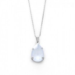 Celina tear powder blue necklace in silver