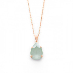 Celina tear mint green necklace in rose gold plating in gold plating
