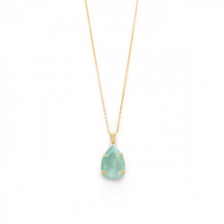 Celina tear mint green necklace in gold plating