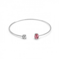 Celina oval rose cane bracelet in silver