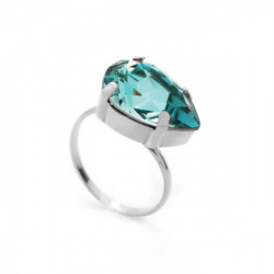 Celina tear light turquoise ring in silver