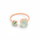 Celina powder green open ring in rose gold plating in gold plating
