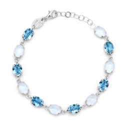 Celina oval powder blue bracelet in silver
