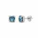 Basic round aquamarine earrings in silver image