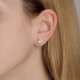 Basic round crystal earrings in rose gold plating in gold plating cover