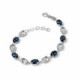 Celina oval denim blue bracelet in silver