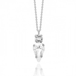 Celina tear crystal necklace in silver