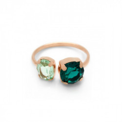 Celina transparent emerald open ring in rose gold plating in gold plating
