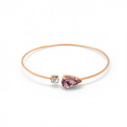 Celina tear cane light amethyst bracelet in rose gold plating in gold plating