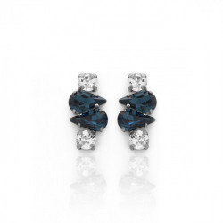 Celina tears denim blue earrings in silver