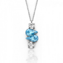 Celina tears aquamarine necklace in silver