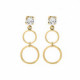 Gold Earrings Minimal double circle