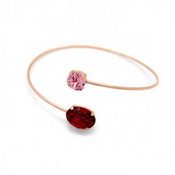 Celina oval scarlet cane bracelet in rose gold plating in gold plating