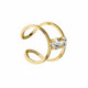 Selene crystal double ring in gold plating