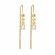 Niwa round crystal earrings in gold plating