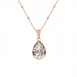 Essential crystal necklace in rose gold plating in gold plating