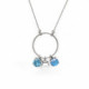 Aura circle summer blue necklace in silver image