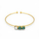 Aura circles royal green cane bracelet in gold plating image