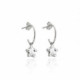 Celina star crystal hoop earrings in silver