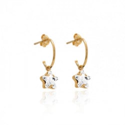 Celina star crystal hoop earrings in rose gold plating in gold plating