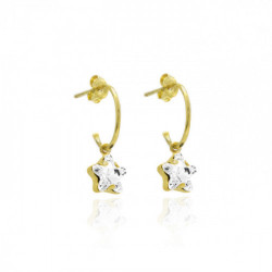 Celina star crystal hoop earrings in gold plating