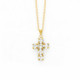 Minimal cross crystal necklace in gold plating image