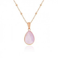 Essential powder rose necklace in rose gold plating in gold plating