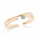 Celina circles mint green cane bracelet in gold plating image