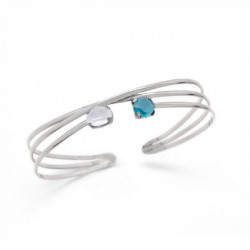 Celina circles azure blue cane bracelet in silver