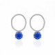 Aura round royal blue earrings in silver
