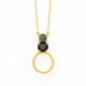 Celina round jet necklace in gold plating