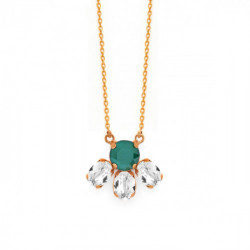 Anya royal green necklace in rose gold plating in gold plating