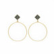 Hoop XL round diamond earrings in gold plating