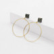 Hoop XL round diamond earrings in gold plating cover