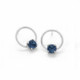 Hoop Basic round denim blue earrings in silver