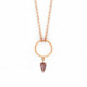 Hoop round light amethyst necklace in rose gold plating in gold plating