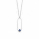 Arty royal blue oval necklace in silver